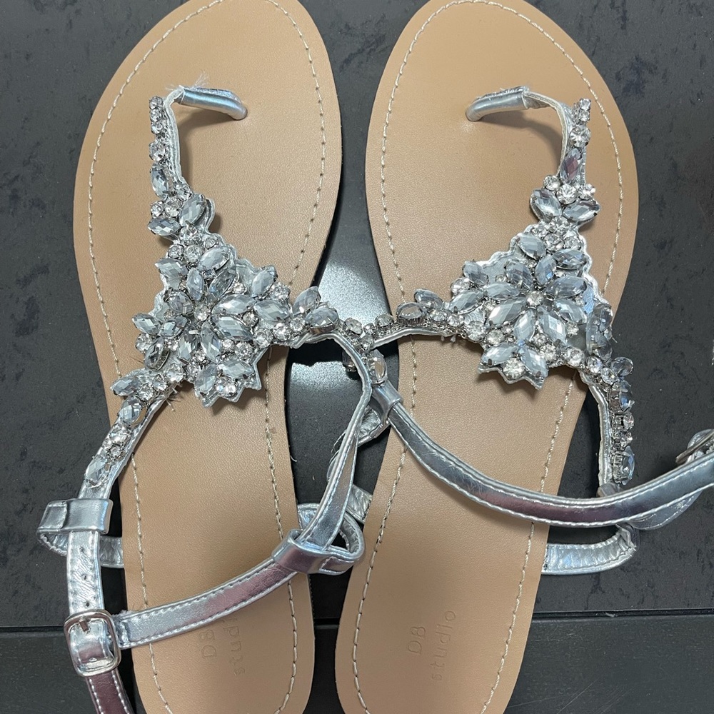 David’s Bridal Jeweled Sandals